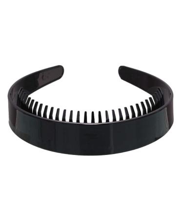 2PCS 1 Inch Black With Teeth Plastic Headbands Teeth Comb Hair Hoop DIY Hairband Headband Headwear Women Men Hair Accessories