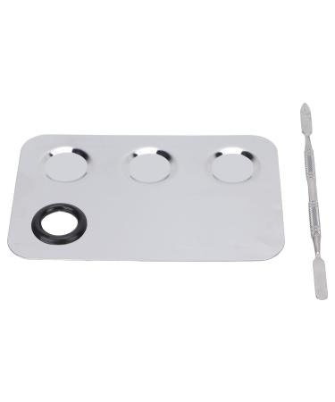 Cosmetic Mixing Plate Stainless Steel Professional Makeup Pigment Blending Palette With Spatula Rectangle Shape