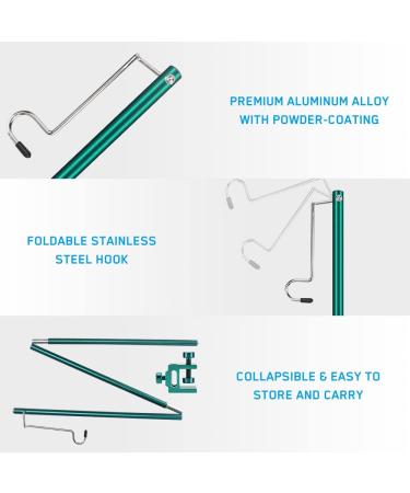 WIOR Camping Lantern Stand 36 Inch Collapsible Aluminum Alloy Lamp Stand with Hook Adjustable Lantern Pole Hanger for Outdoor Picnic Fishing Backpacking Camping BBQ - Green - Buy Online on SooperMarket.com