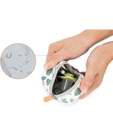 Harilla Portable Pacifier Storage Pocket | Eco-Friendly Snap Grip Bag for Toddlers | Dust-Proof Baby Pacifier Holder - Green Leaf Design - Buy Online on SooperMarket.com