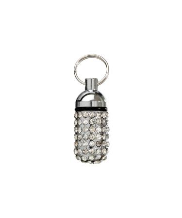 Karlie address tube rhinestone silver L: 15 mm : 8 mm colour sorted