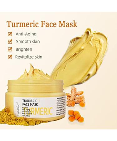 Turmeric Vitamin C Clay Mask - 4oz Facial Mask for Dark Spots, Acne, and Oil Control - Buy Online on SooperMarket.com