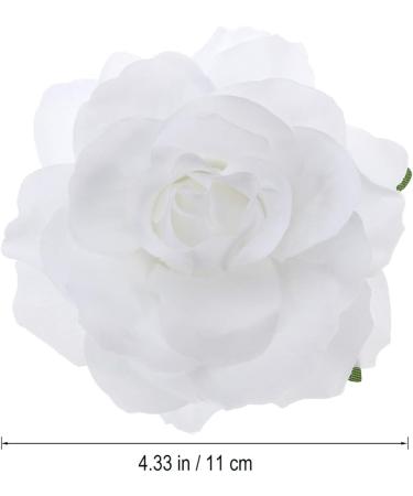 KALLORY Womens Hair Clips Rose Brooch Pin Rose Hair Clip Flower Hairpin Flower Hair Clip Artificial Flower Brooch for Women Party (1 Piece White) Rose Flower Hair Clip Bridal Hair Clip - Buy Online on SooperMarket.com