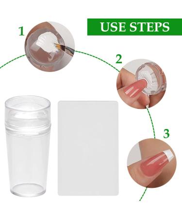 Nail Art Stamper Set - Fluorescent Silicone Nail Stamping Kit with Scraper for DIY Manicure | International Shipping - Buy Online on SooperMarket.com