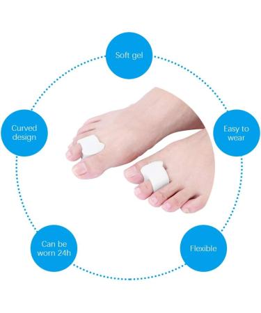 Washable Toe Separators Bunion Corrector 5 Pairs - Reduce Calluses, Relieve Pain - White - Buy Online on SooperMarket.com