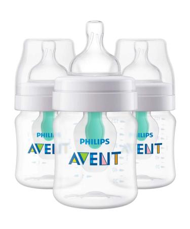 Philips AVENT SCF400/34 Anti-Colic Bottle with Insert 4oz 3pk  Clear