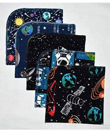 1 Ply 12x12 Inches Set of 5 Printed Flannel Paperless Towels Out of This World