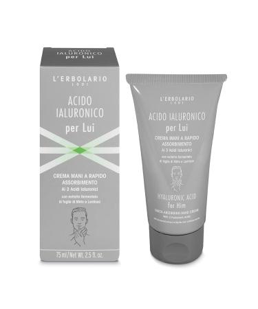 LErbolario Hyaluronic Acid Quick-Absorbing Hand Cream for Men - 2.5 oz Cream