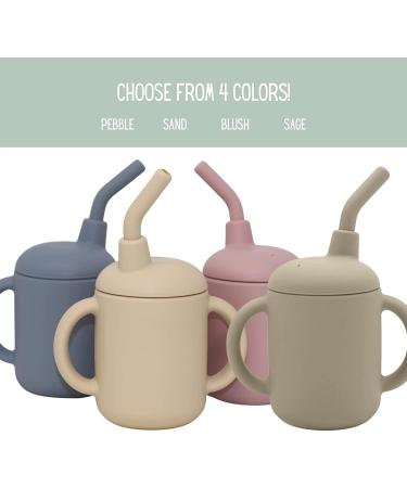LoveyLu Silicone Sippy Cup with Straw - Spill-Proof Toddler Cup, Drop-Proof Handles, Microwave & Dishwasher Safe - 2 Pack (Pebble) - Buy Online on SooperMarket.com