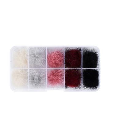 Nail Pom Detachable Nail Plush Acrylic Nail Tips Decorations Accessories Nail Multi-Color
