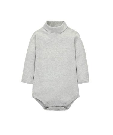 CuteOn Baby Boys Girls Turtleneck Cotton Bodysuit Jumpsuit Gray 2 Years 24 Months Gray