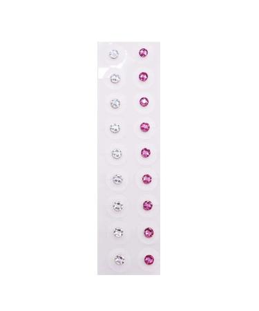 Pink and White Crystal Gem Stone Magnetic 24k Gold Bead Clear Tape Auricular Sticker Ear Seeds Ear Acupuncture