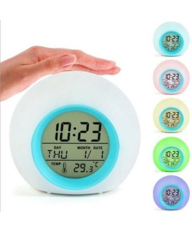 Xingdianfu LED Alarm Clock for Kids | Digital Light Alarm & Mood Lamp | 7 Colors Bedside Clock - Shop Internationally - Buy Online on SooperMarket.com
