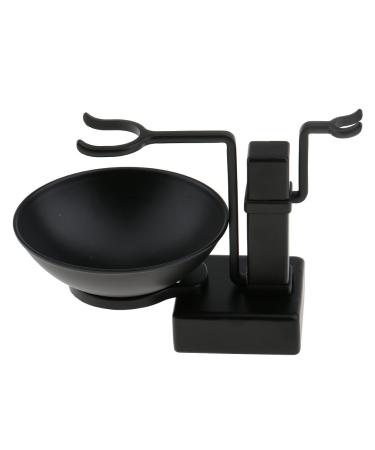 Shaving with soap dish men's shaving set holder for safety razor and shaving brush black