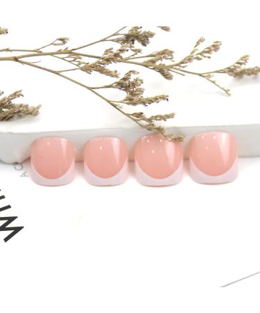 White Glitter Short Square Toe Fake Press On Toenails | Glossy Acrylic False Toenails for Women - 24pcs - Buy Online on SooperMarket.com