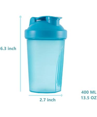 KANGSIT Protein Shaker Bottle with Stainless Steel Mixing Ball BPA- and DEHP-free Leakproof Flip On Lid- Protein & Supplement Shaker Bottle 400ml Blue - Buy Online on SooperMarket.com