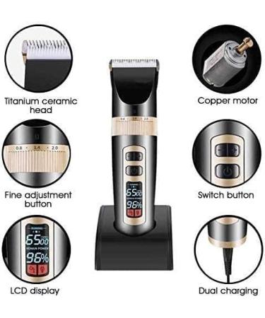 Professional Hair Clippers for Men - Cordless Electric Hair Cutting Kit with LED Display | Best Hair Trimmer for Barbers  - Buy Online on SooperMarket.com