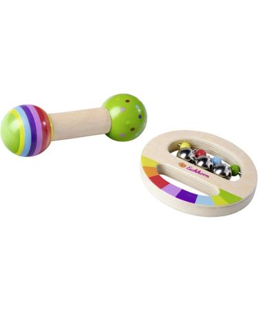Eichhorn 2-Piece Music Set - Colorful Wooden Instruments with Bells & Stick Ideal for Kids 1 Year & Up - International Shipping Available - Buy Online on SooperMarket.com