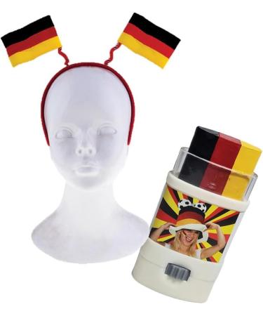 Germany Fan Football Headband with Flags & Make-up Pencil | Women's EM World Cup Gear - Buy Online on SooperMarket.com