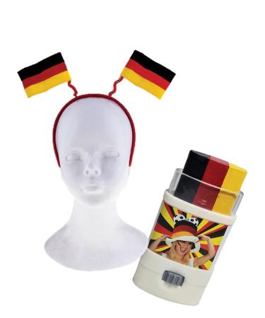 Football Clothes Headband Germany Fan Headband with 2 Flags with Make-up Pencil Germany EM World Cup Women Football Fan Make-up