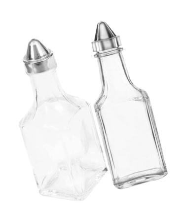 Zerodeko 2pcs Mini Spice Bottle Glass Containers Convenient Vinegar Dispenser Oil Storage Can Salad Dressing Dispenser Terrarium Tank Mini Containers Oil Holder Cruet With Cover Spice Jar 5.6X5.6X13.3CM Transparent
