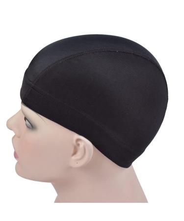 3 Pcs Stretchy Black Dome Cap Wig Caps with Wide Elastic Band - M Size - Buy Online on SooperMarket.com