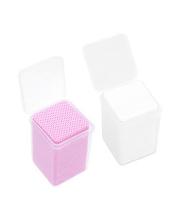Housoutil 200pcs Eyelash Cleaning Pads Professional Nail Polish Lint Eyelash Cleaner Salon Supply Gel for Nails Glue Bottle Cleaning Wiper Makeup White Cotton Wipe Sheet Major