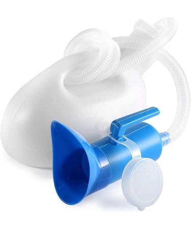 Male Urinal Bottle Camping Toilet Urine Bottle Urine Bottles for Men Women Urinal Pee Bottle Universal Portable 2000 ML with Female Adapter for Camping Car Travel
