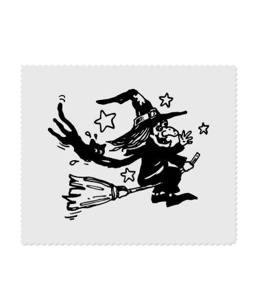 Azeeda 2 x 'Flying Witch & Cat' Microfiber Lens / Glasses Cleaning Cloths (LC00016756)