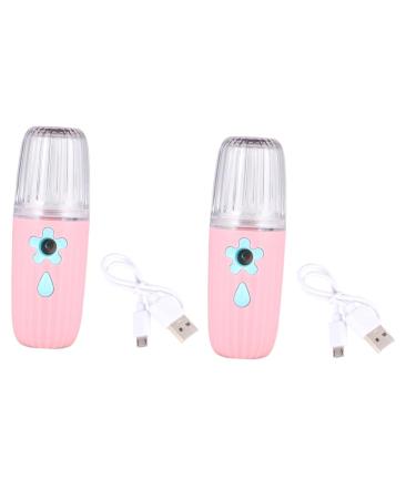 Baluue 2 Pcs Hydrating Instrument Face For Skin Hydration Mist Beauty Sprayer Facial Mister Abs Pink