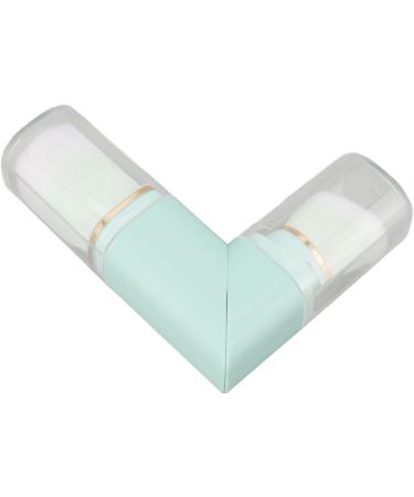 Dual Retractable Powder Brush Portable Makeup Brush Ergonomic 360 Degree Rotation for Travel (Blue) - Buy Online on SooperMarket.com