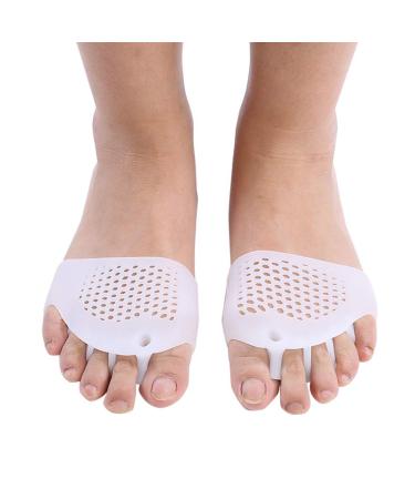 Gel Metatarsal Pads Sot Silicone Hallux Valgus Corrector Breathable Bunion Toe Separator Spacer Hammer Toe Straightener Forefoot Cushions for for Diabetic Feet Blisters Forefoot Pain(Skin)