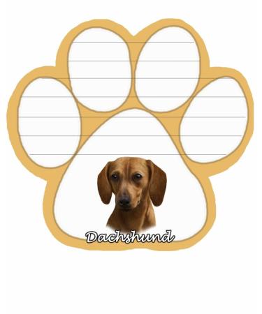 Dachshund Red Notepad With Unique Die Cut Paw Shaped Sticky Notes 50 Sheets Measuring 5 by 4.7 Inches Convenient Functional Everyday Item Great Gift For Dachshund Red Lovers and Owners