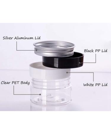 120 ml Plastic Cosmetic Containers with Silver Aluminum Caps - Pack of 6 | Perfect for Creams Lotions Ointments & Makeup - Buy Online on SooperMarket.com