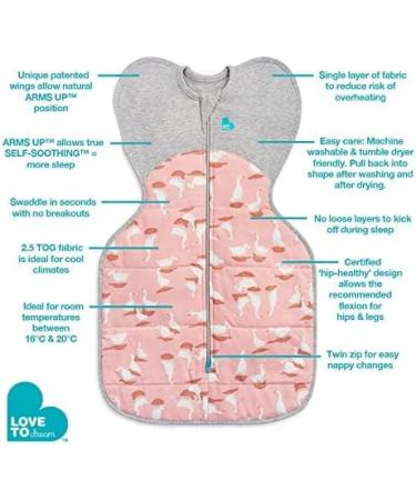 Love To Dream Swaddle UP Baby Sleeping Bag Pink Medium - Self-Soothing Swaddle for Newborns | Calms Startle Reflex | Improves Sleep | 16-20 C | 6-8.5kg | New Born Essentials - Buy Online on SooperMarket.com