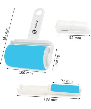 ZatRuiZE 2 Pcs Sticky Removal Roller Hair Lint Roller Reusable Cleaner Portable Washable Lint Roller Working on Couch Pets Clothes Carpets 2 Big Blue - Buy Online on SooperMarket.com