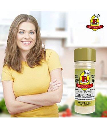 Bensons Table Tasty Salt Substitute - No Potassium Chloride, No Sodium Alternative - 6-Pack Plastic Bottles (3 oz each) - Buy Online on SooperMarket.com