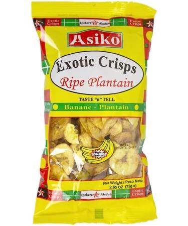 Asiko Exotic Ripe Plantain Crisps (Lightly Salted) 75g (Pack of 10) Slightly Salted 7.5 g (Pack of 10) - Buy Online on SooperMarket.com
