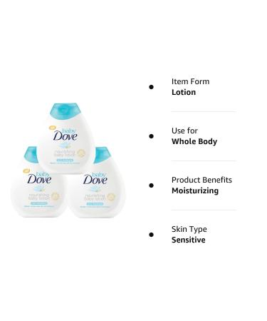 Dove Baby Sensitive Moisture Nourishing Lotion - Fragrance Free - 6.76 Fl Oz - Pack of 3 - Buy Online on SooperMarket.com