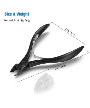 FERYES 1/2 Jaw Cuticle Cutters - Professional Stainless Steel Nail Cuticle Clippers in Black - Buy Online on SooperMarket.com