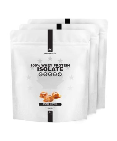 Canadian Protein 100% Whey Isolate 27g of Protein | 6 kg of Salted Caramel Flavoured Low Carb Keto Friendly Workout Recovery Drink | Protein Powder Rich in BCAA Amino Acids