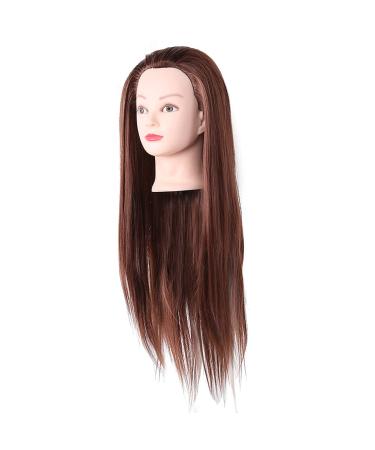 Hair Styling Head for Hairdressers - Thick Natural-Looking Training Head (Dark Brown) for Professional Use - Buy Online on SooperMarket.com