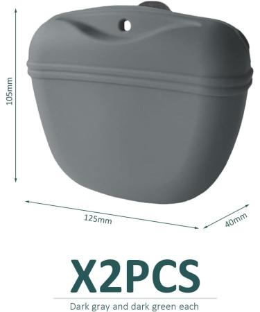 Buy Nyggtyk 2-Piece Silicone Dog Food & Snack Bags - Durable Pet Training Bags (Dark Gray) - Buy Online on SooperMarket.com