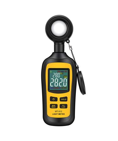 Light Meter Digital Illuminance Meter Handheld Ambient Temperature Measurer with Range up to 200,000 Lux Luxmeter with 4 Digit Color LCD Screen