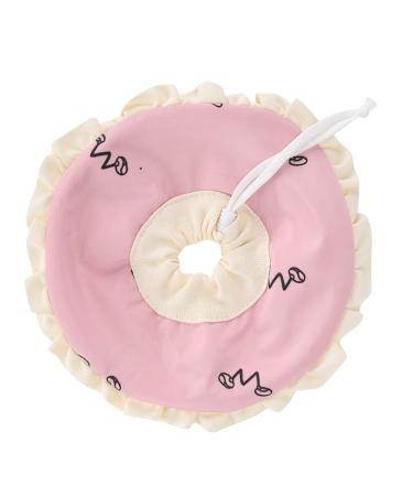 DERCLIVE Small Pet Elizabeth Collar Protective Circle Nursing Ring for Guinea Pig Rabbit Sugar Glider Pink/Blue L. Pink