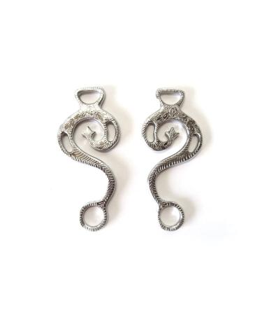 PS Horse Articles 1 Pair Hackamore Baroque Shanks - Silver Decorated