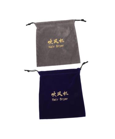 BELLIFFY 2pcs Storage Bag Travel Bag Drawstring Hair Dryer Pouch Gym Bag Hair Dryer Dust Bag Flocking Cloth