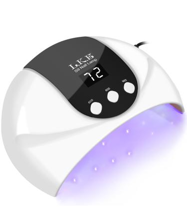 UV Nail Lamp 54W UV Lamps for Gel Nails Nail Dryers Nail UV Lamp Led Nail Lamp with 3 Timer Auto Sensor LCD Screen USB Plug Gel Nail Nail Dryer Led Gel Nail Lamp Curing Lamp for Home Salon 19.5*13-White