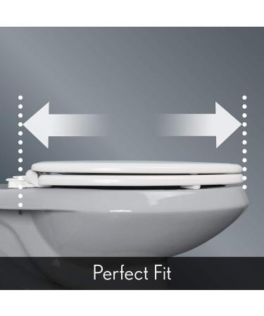 MAYFAIR 1843SLOW 000 Lannon Elongated Toilet Seat with Slow Close and Never Loosen Feature - Durable White Enameled Wood - 1 Pack - Buy Online on SooperMarket.com