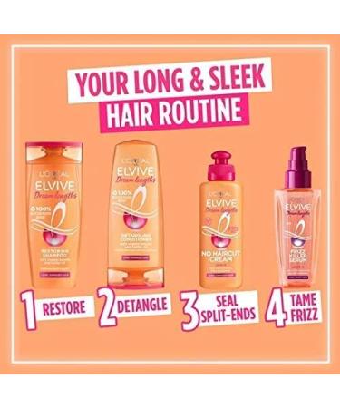 L'Oreal Paris Elvive Dream Lengths Shampoo and Conditioner Set - Nourishing Treatment with Castor Oil for Long Hair, Strengthens & Prevents Breakage - Buy Online on SooperMarket.com